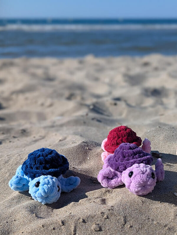 tortue fait main artisanale en fil velours