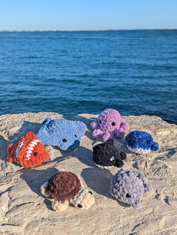 Peluches marines faites main - crochet