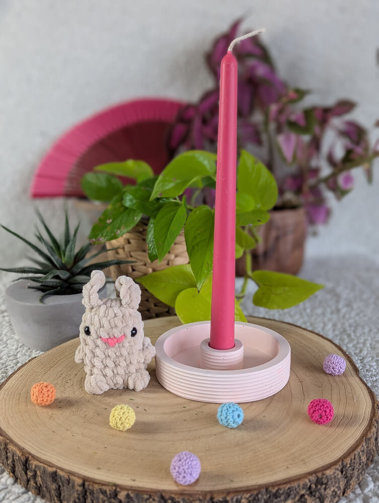 Coffret bougie peluche fait main crochet