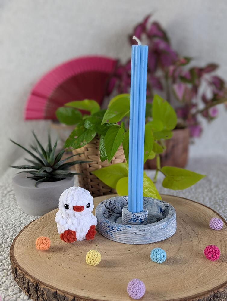 Coffret bougie peluche fait main crochet