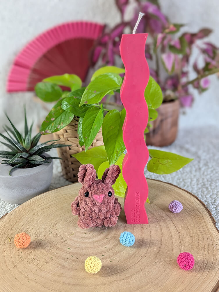 Coffret bougie peluche fait main crochet