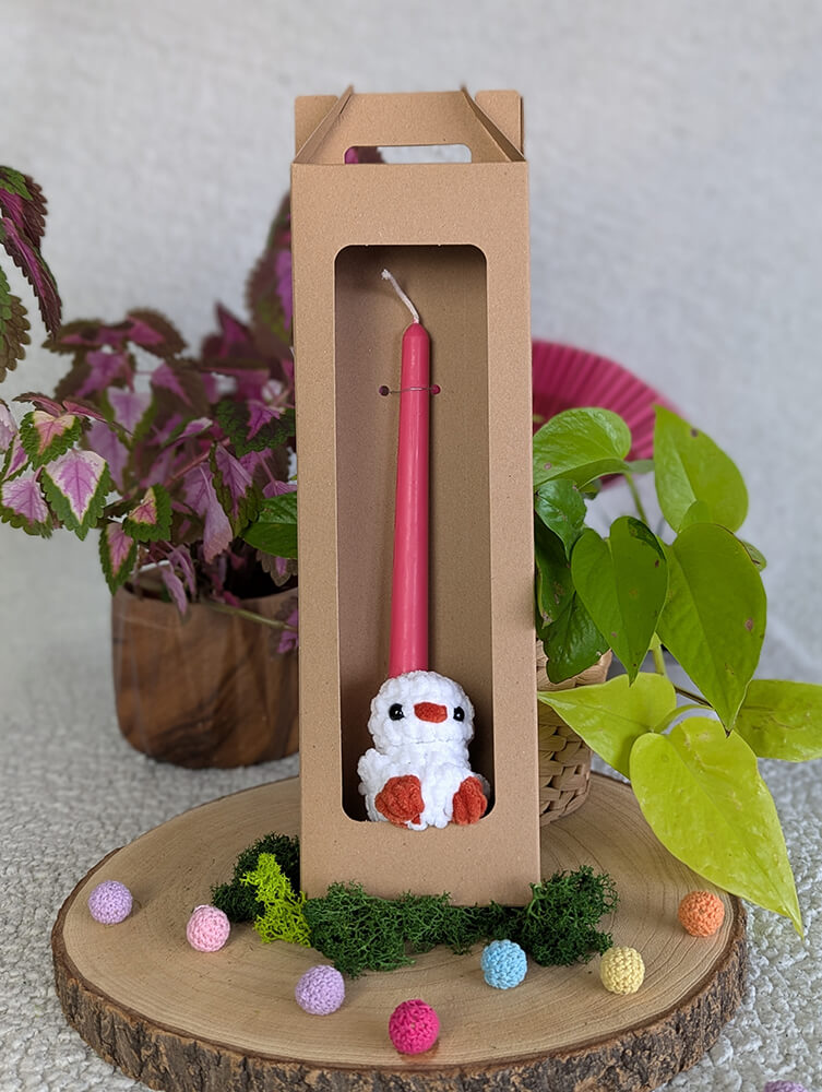 Coffret bougie peluche fait main crochet